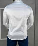 Camisa Social Branca  Masculina Básica Acetinada - Paladho's Jeans Wear