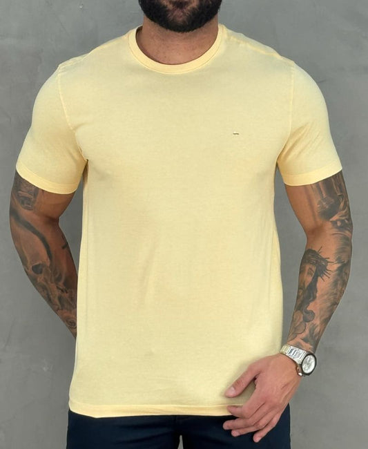 Camiseta Amarelo Masculina Malha Regular - Aramis