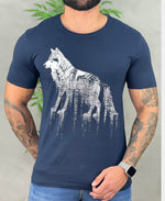 Camiseta Azul Marinho Casual Masculina React Ludic - Acostamento