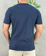 Camiseta Azul Marinho Casual Masculina React Wolf - Acostamento