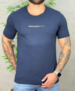 Camiseta Azul Marinho Casual Masculina Risk Uv - Acostamento