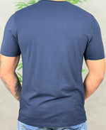 Camiseta Azul Marinho Casual Masculina Risk Uv - Acostamento