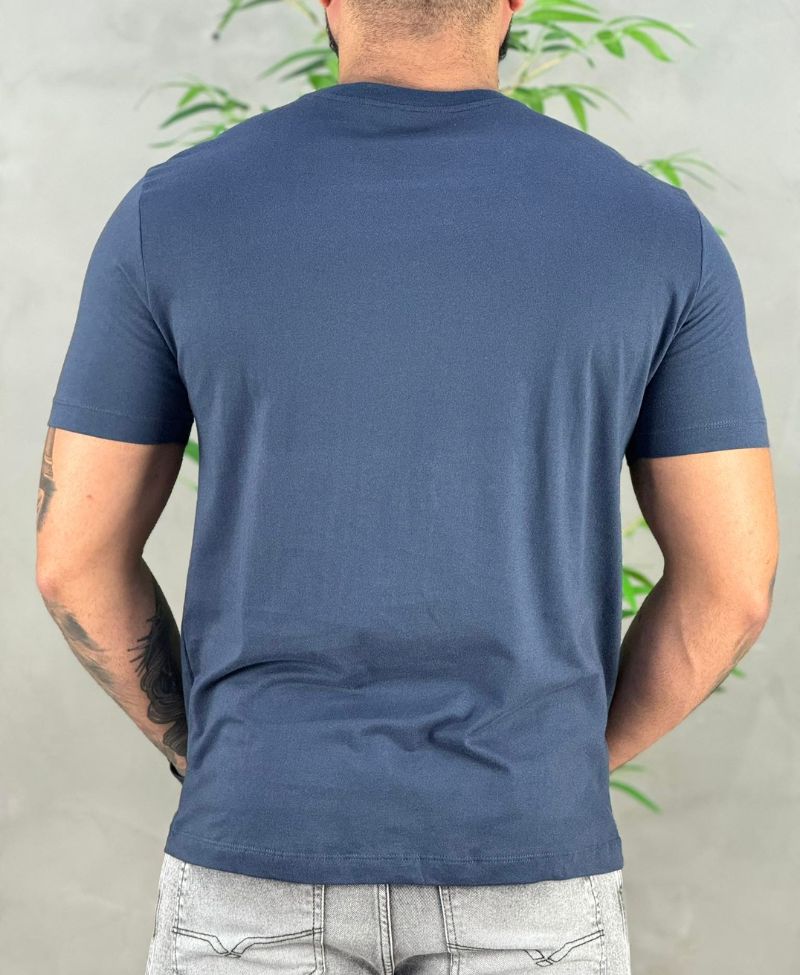 Camiseta Azul Marinho Masculina Com Logo Ck - Calvin Klein