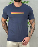 Camiseta Azul Marinho Masculina Duble Line - Calvin Klein