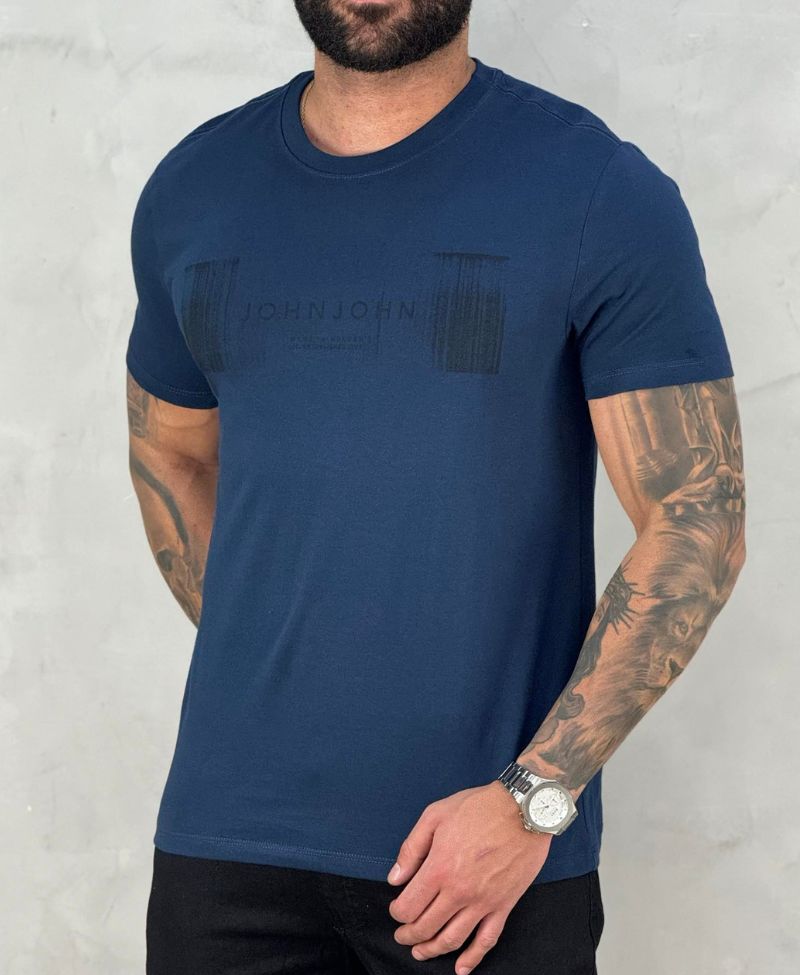 Camiseta Azul Marinho Masculina Jhn Labe - John John