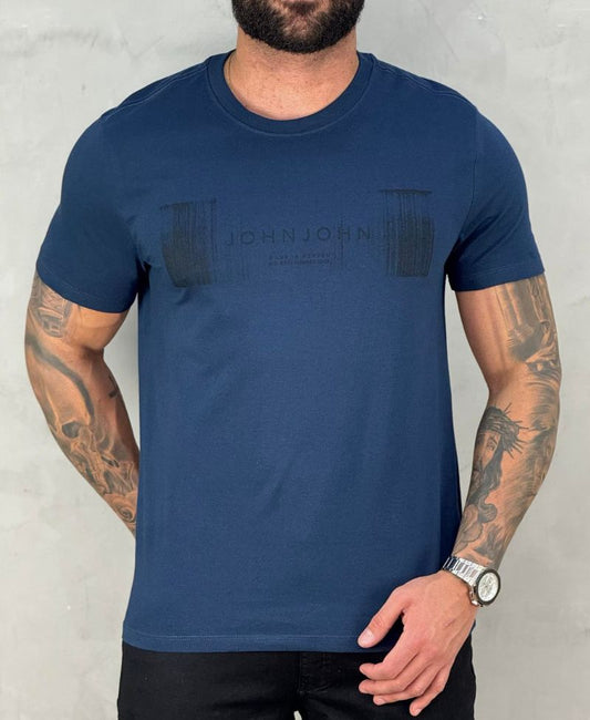 Camiseta Azul Marinho Masculina Jhn Labe - John John