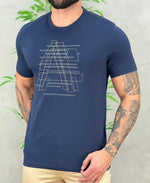 Camiseta Azul Marinho Masculina Lettering - Aramis