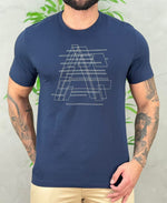 Camiseta Azul Marinho Masculina Lettering - Aramis