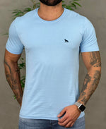 Camiseta Azul Sky Casual Masculina Wolf - Acostamento