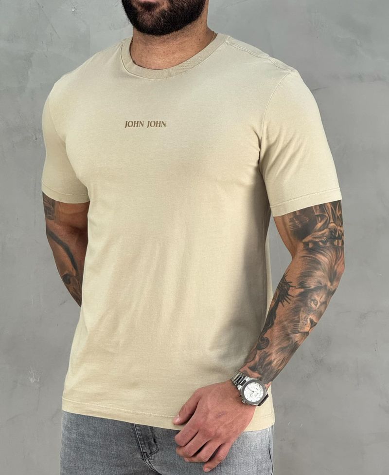 Camiseta Bege Masculina Clean Ca - John John