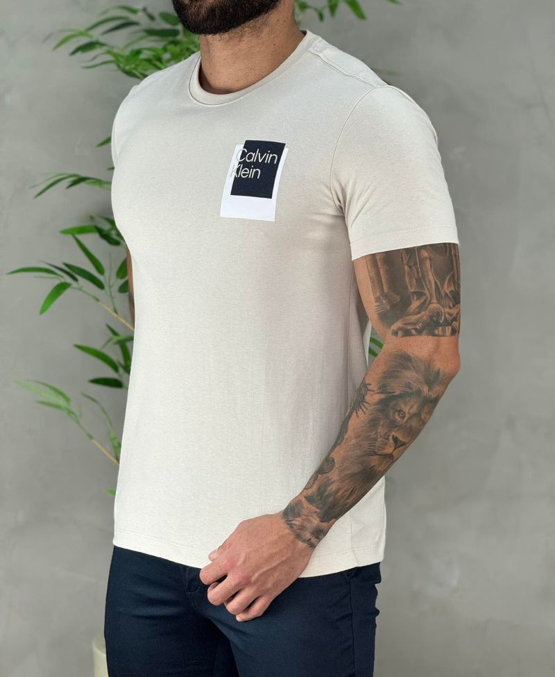 Camiseta Bege Masculina Reissue Tinto - Calvin Klein