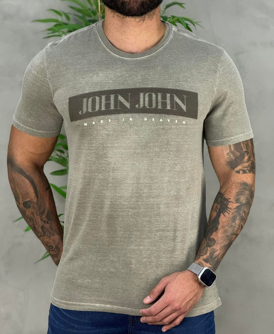 Camiseta Bege Médio Masculina Sl Micro - John John