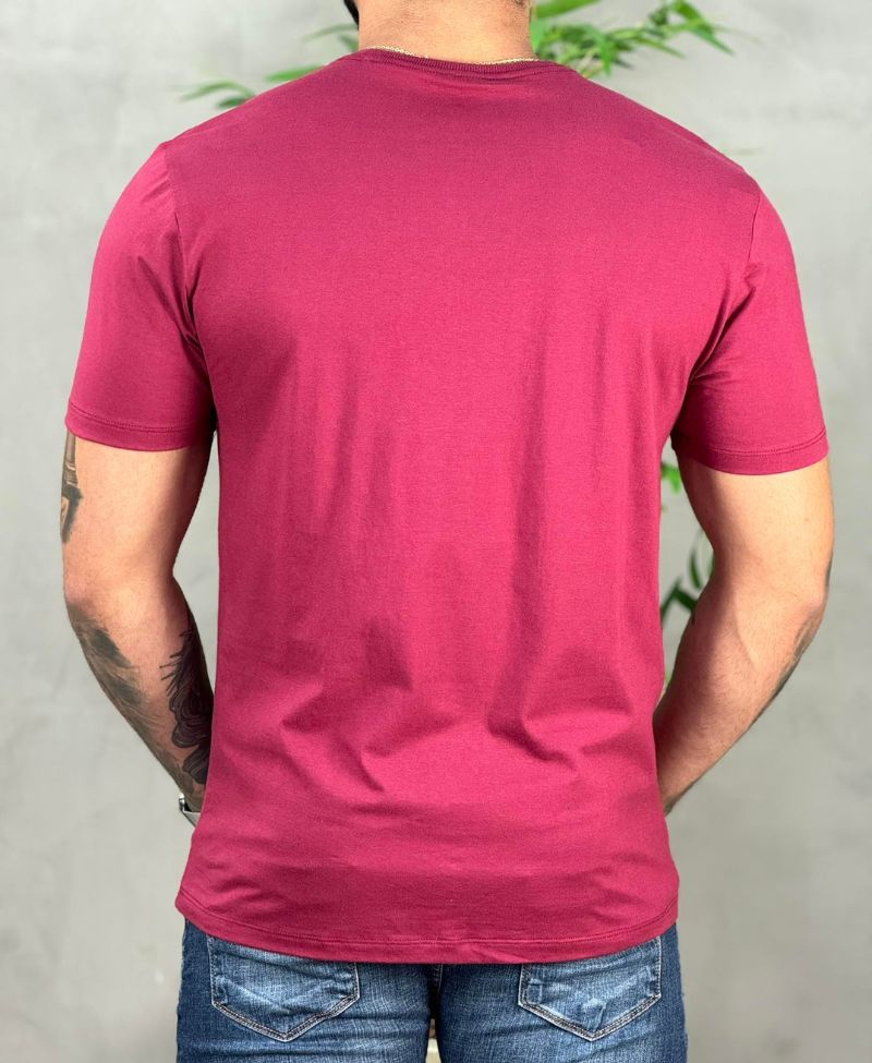 Camiseta Bordo Casual Masculina Mc - Acostamento