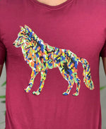 Camiseta Bordo Casual Masculina Wolf Ludic - Acostamento