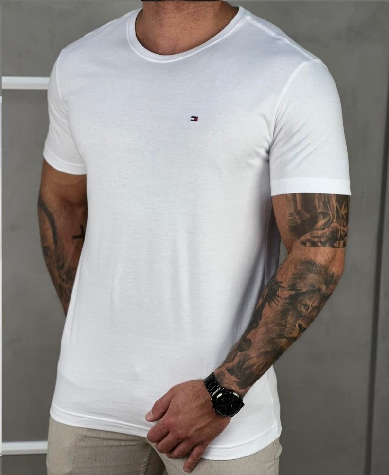 Camiseta Branca Masculina Classic Cotton - Tommy Hilfiger