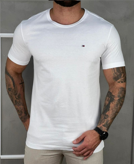 Camiseta Branca Masculina Classic Cotton - Tommy Hilfiger