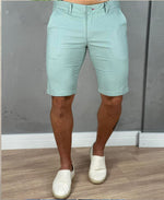 Bermuda Alfaiataria Verde Acinzentado Masculina Acetinada - Paladho´S Jeans Wear