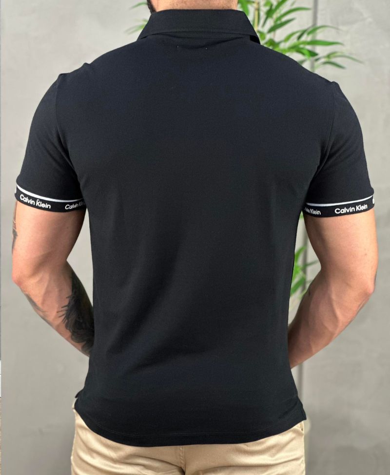 Camiseta Polo Preta Masculina Slim Fit - Calvin Klein
