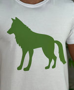 Camiseta Branco Casual Masculina Front Wolf - Acostamento