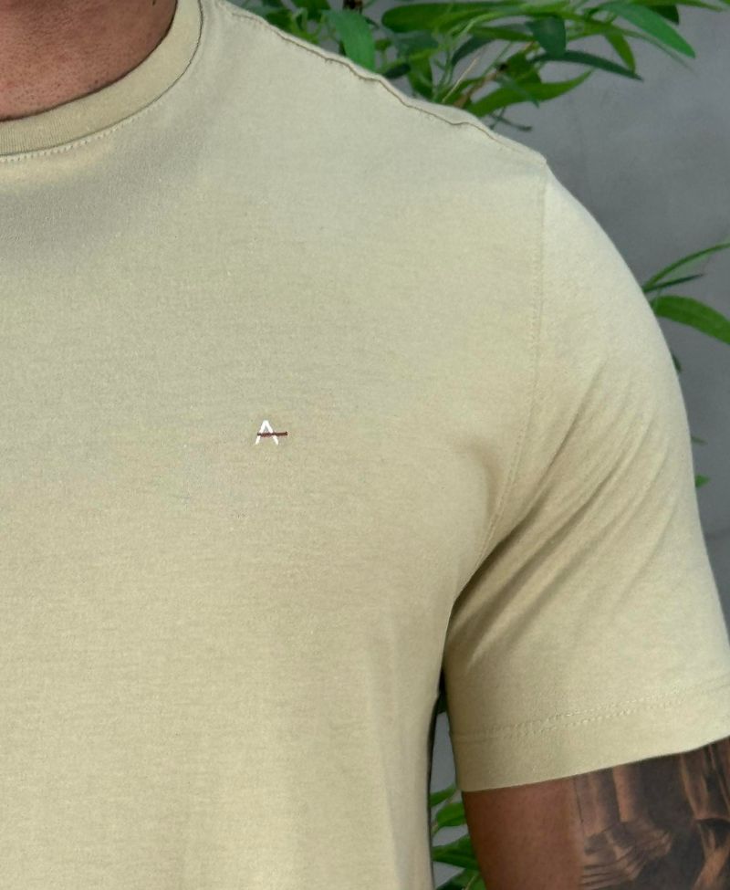 Camiseta Caqui Masculina Malha Regular - Aramis