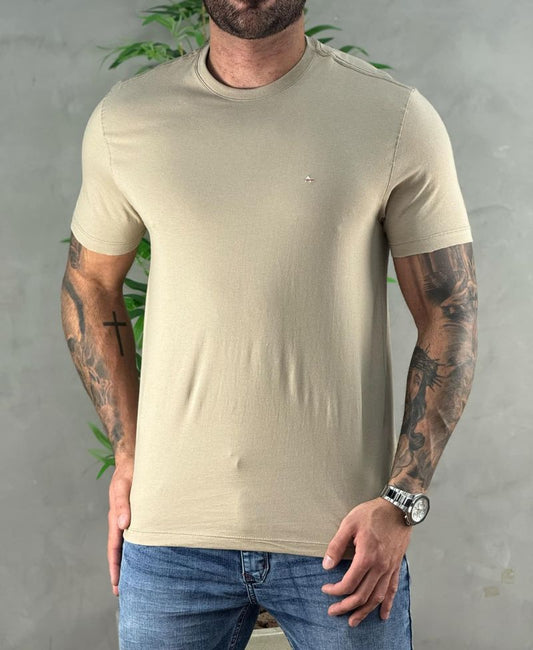 Camiseta Caqui Natural Masculina Malha Regular - Aramis