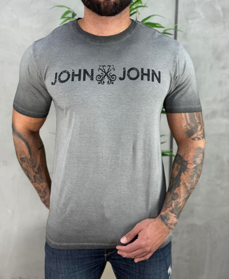Camiseta Cinza Chumbo Masculina Regular Fit - John John