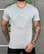 Camiseta Cinza Masculina Com Logo Em Circulo No Peito - Tommy Hilfiger