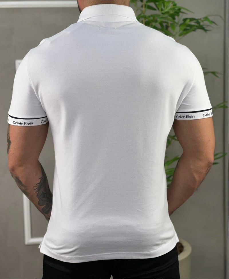 Camisa Polo Branca Masculina Marinho Slim Fit - Calvin Klein