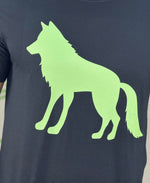 Camiseta Preta Casual Masculina Front Wolf - Acostamento