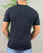 Camiseta Preta Casual Masculina Neon Mc - Acostamento