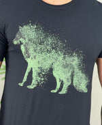 Camiseta Preta Casual Masculina Wolf Brush - Acostamento