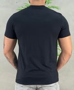 Camiseta Preta Casual Masculina Wolf Neon - Acostamento