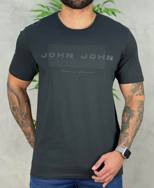 Camiseta Preta Masculina Back Lin - John John