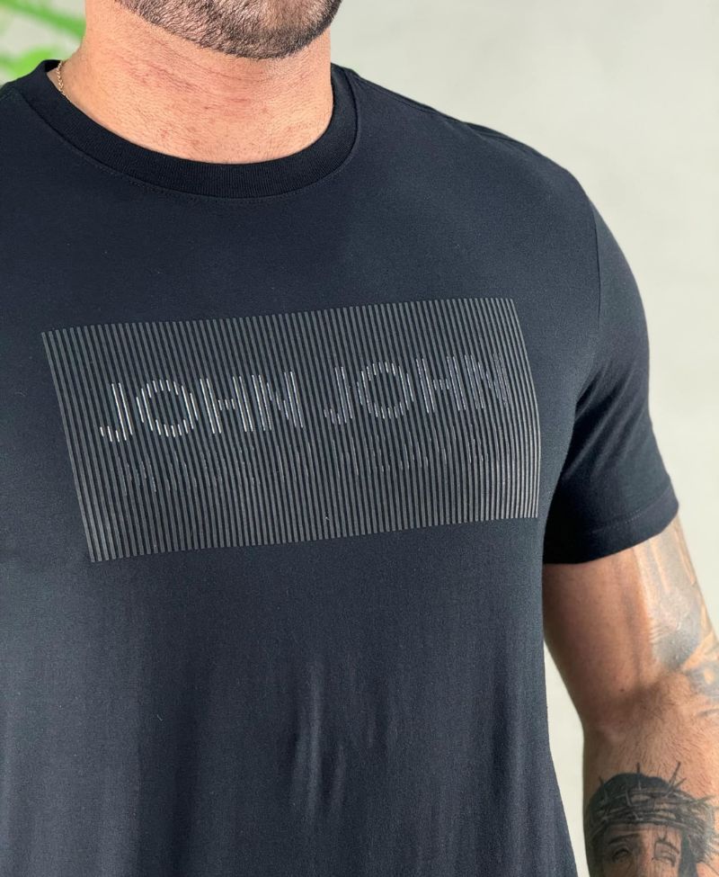 Camiseta Preta Masculina Double S - John John