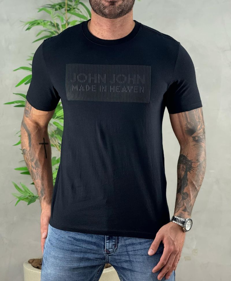 Camiseta Preta Masculina Double S - John John