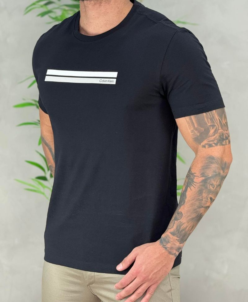 Camiseta Preta Masculina Dulbe Line - Calvin Klein