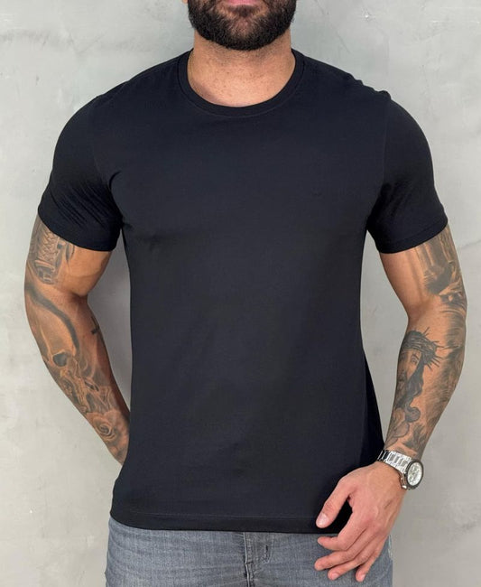 Camiseta Preta Masculina Jersy - Aramis