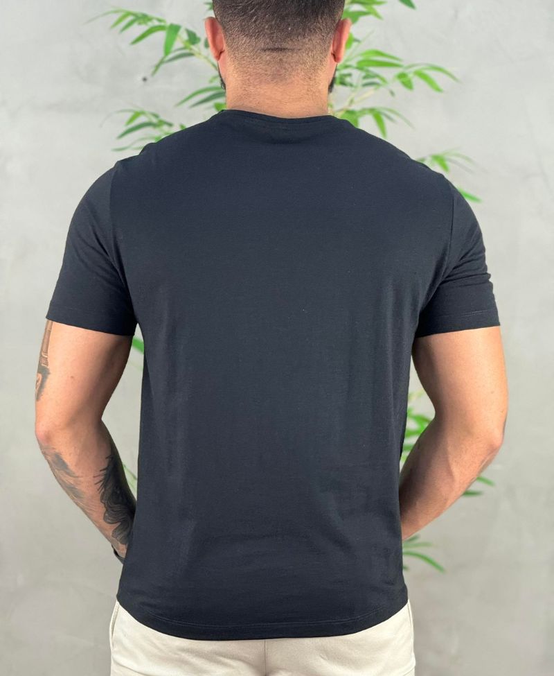 Camiseta Preta Masculina Malha Flamê - Calvin Klein