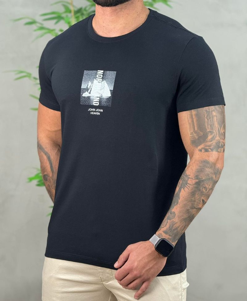 Camiseta Preta Masculina Northlan - John John