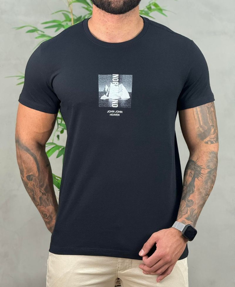 Camiseta Preta Masculina Northlan - John John