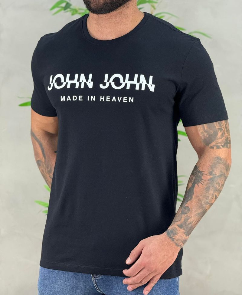 Camiseta Preta Masculina Rg Offset - John John