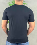 Camiseta Preto Casual Masculina Touch Linhas - Acostamento