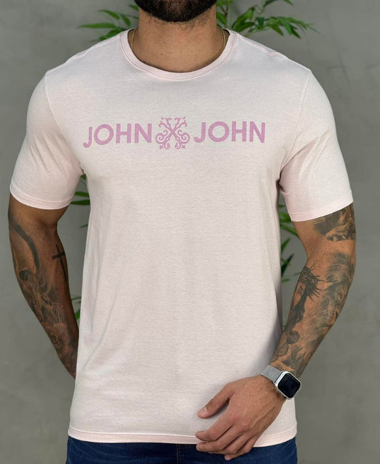 Camiseta Rosa Claro Masculina Regular Fit - John John