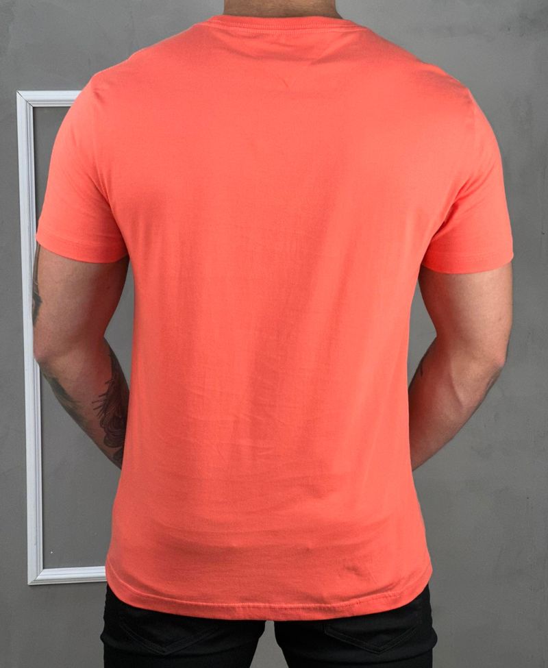 Camiseta Salmão Masculina Com Logo No Peito - Tommy Hilfiger
