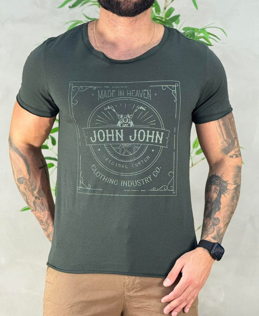 Camiseta Verde Escuro Masculina New Slim - John John