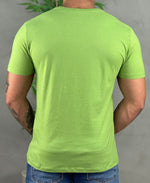 Camiseta Verde Hortelã Casual Masculina Line Wolf - Acostamento