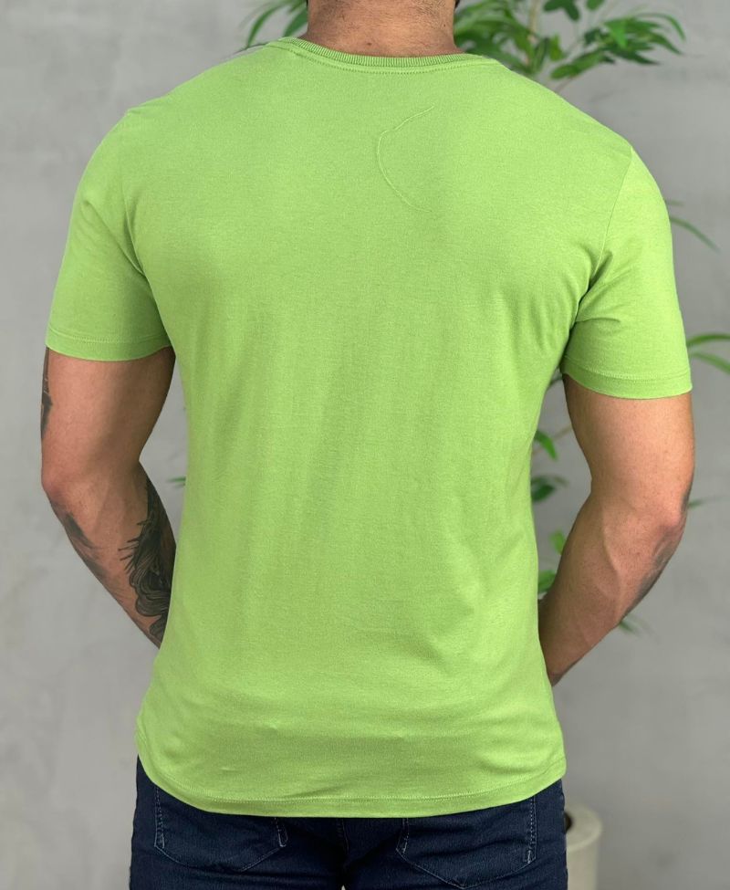 Camiseta Verde Hortelã Casual Masculina Mc - Acostamento