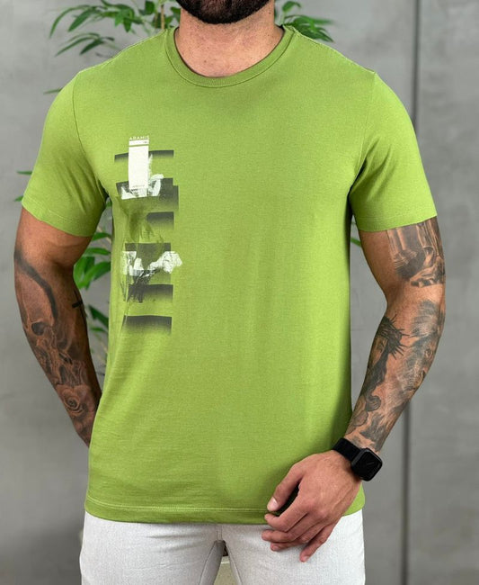 Camiseta Verde Hortelã Masculina Regular - Aramis