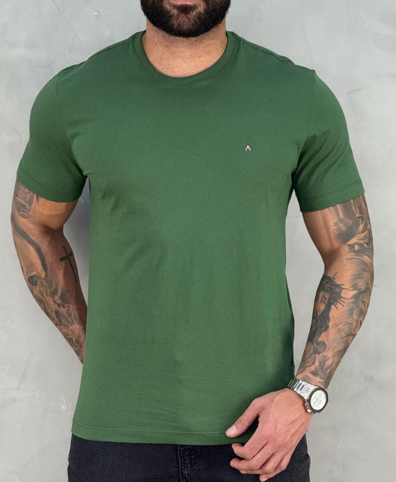 Camiseta Verde Masculina Malha Regular - Aramis