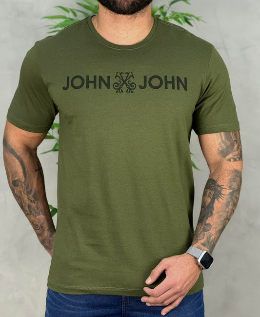Camiseta Verde Militar Masculina Regular Fit - John John